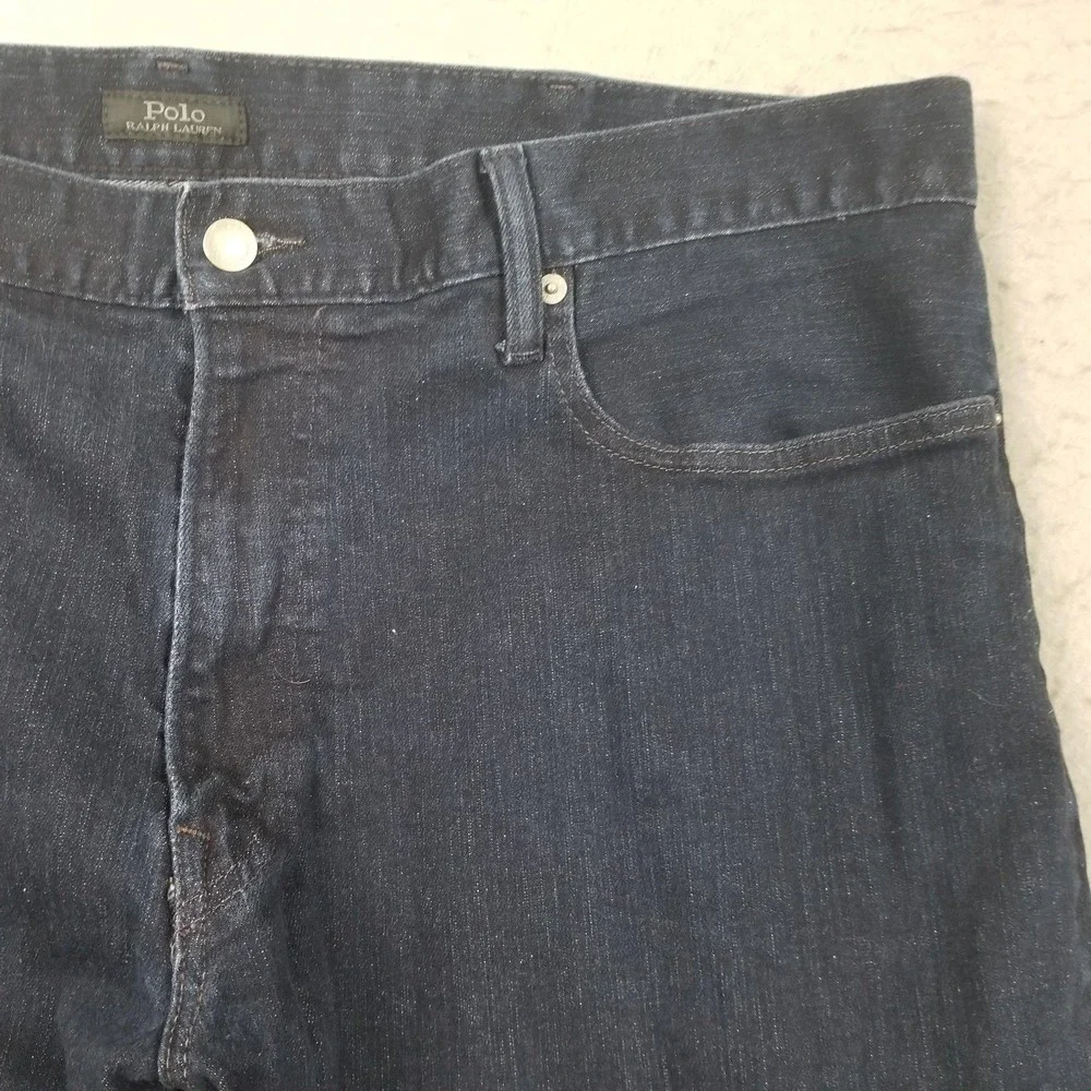 Polo Ralph Lauren Jeans Mens 40x30 Blue Dark Wash Straight Stretch Denim Pants